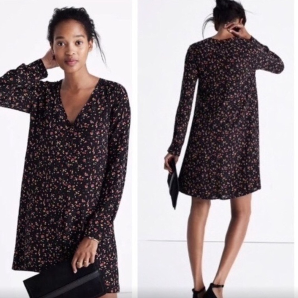 Sezane Madewell collaboration special edition 100% silk Floral boho Dress medium